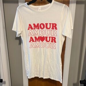 Target White Tee with Red 'Amour' Print